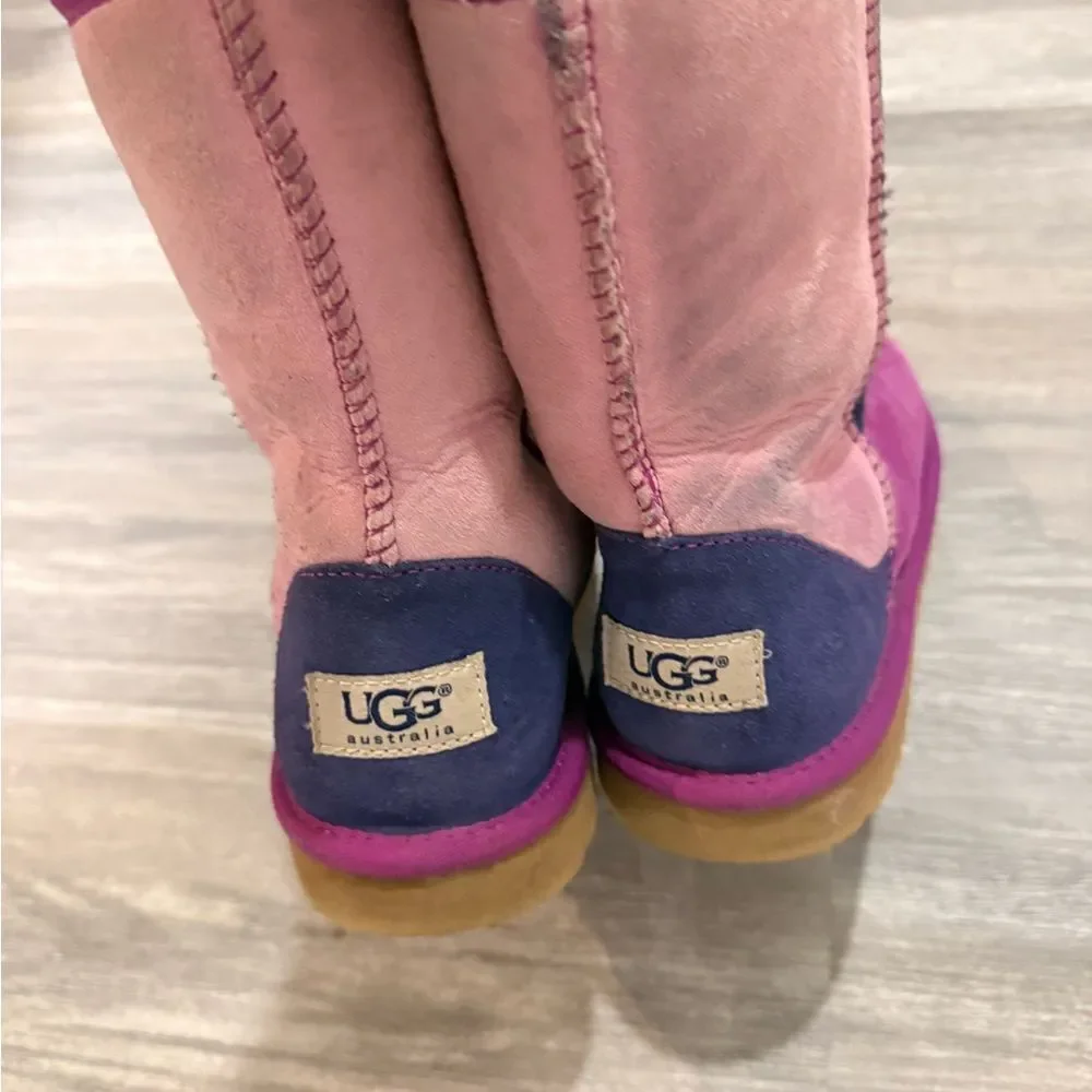UGG Pink and Navy Winter Boots